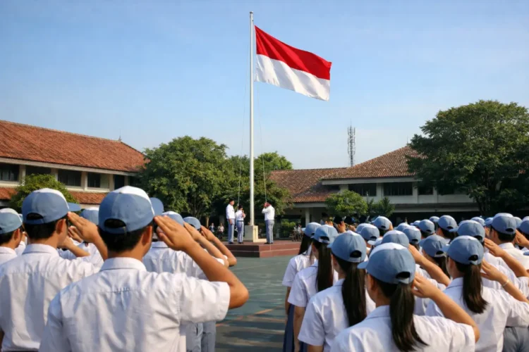 SMK Negeri 1 Indonesia Gelar Upacara Bendera Peringatan Hari Pendidikan Nasional
